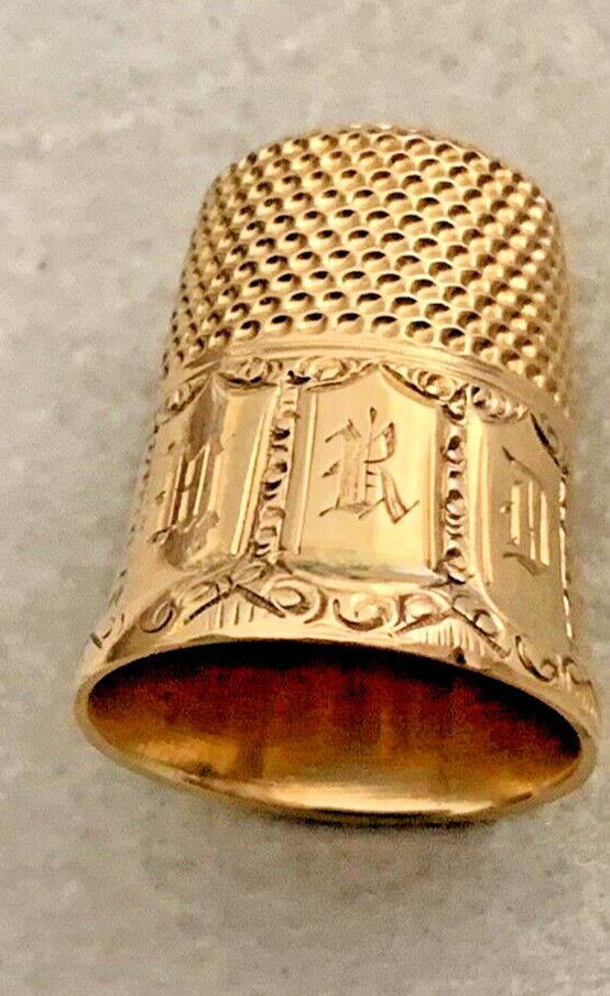 Antique Victorian 14kt Solid Yelow Gold Thimble