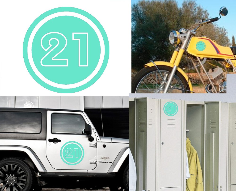 Number 21, Sticker Vinyl Version v02b