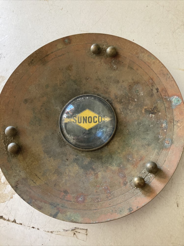 Sunoco oil advertising ashtray brass rare