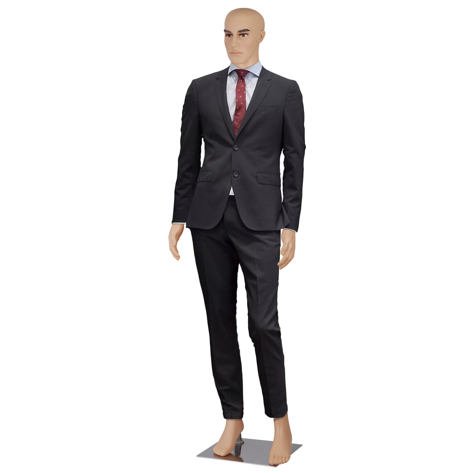 Adjustable Male Mannequin Egghead Plastic Full Body Dress Form Display Base 72"