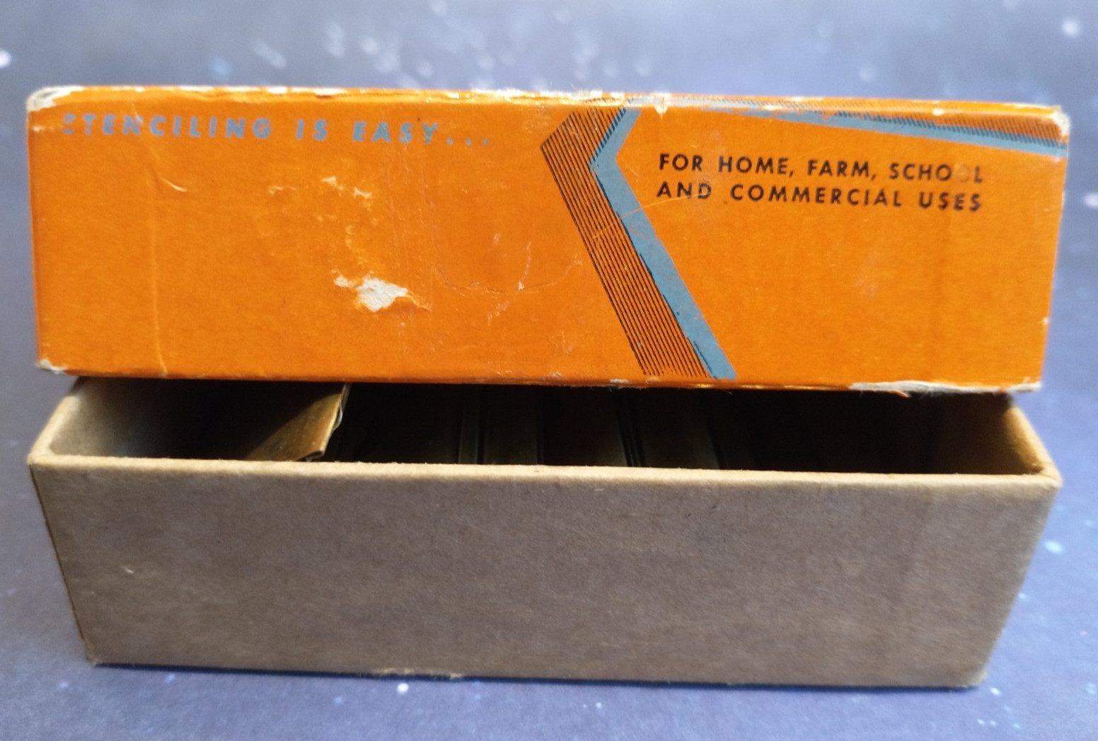 Vintage Reese's Adjustable Lockedge Brass Stencils 1" Gothic Letters Set