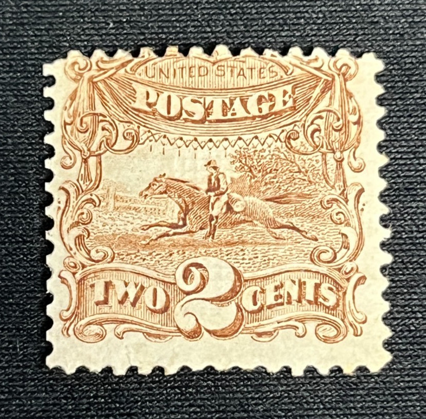 2 cent Pony Express, Scott #113 Grill HH (107)