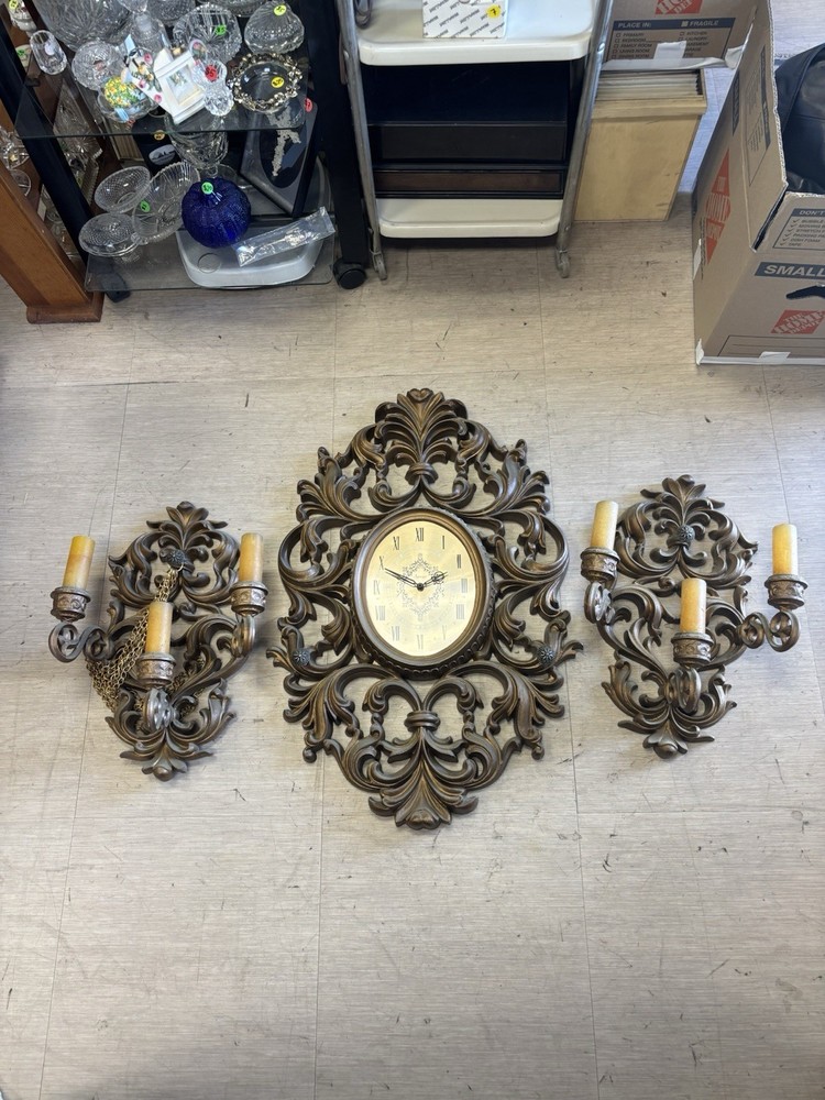 Art Deco Wall Art And Clock Big