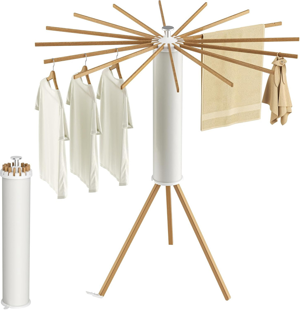 Tripod Clothes Drying Rack, Garment Rack Portable and Foldable Space Saving Laun