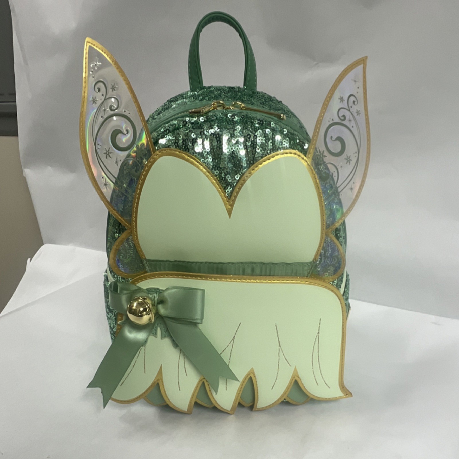 NWT Loungefly Peter Pan Tinker Bell Holiday Cosplay Sequin Mini Backpack