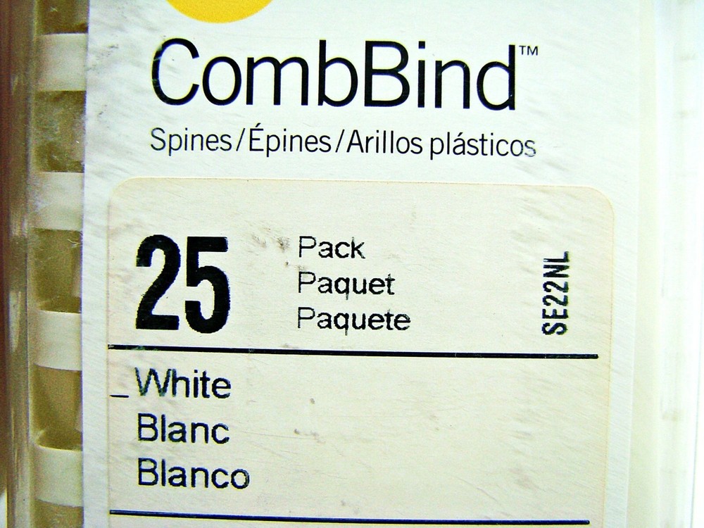 GBC CombBind Binding Spines 1/2" Spine White 85 Sheet Capacity 25 Pack NIB