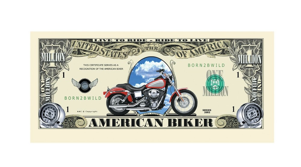 Biker Motorcycle Million Dollar Bill - Pack of 50