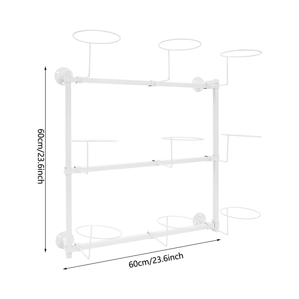 Three-tier wall-mounted hat display rack storage rack-white