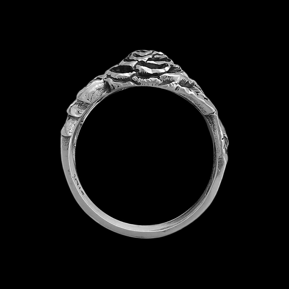 Size 6 ring Diamond Cut Full Bloom Rose Ring