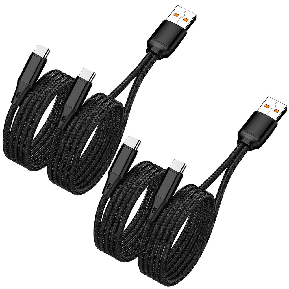 4FT 2Pack Dual USB C Multi Type C Splitter Cable,2 in 1 4FT, Black