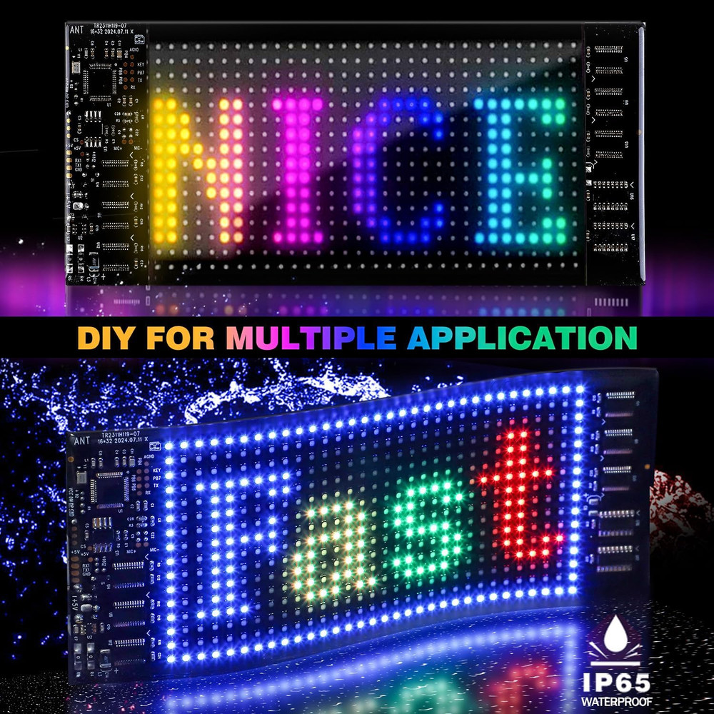 2PCS Devil Eyes Car LED Display, App Controlled 7x3” Flex Programmable Lights