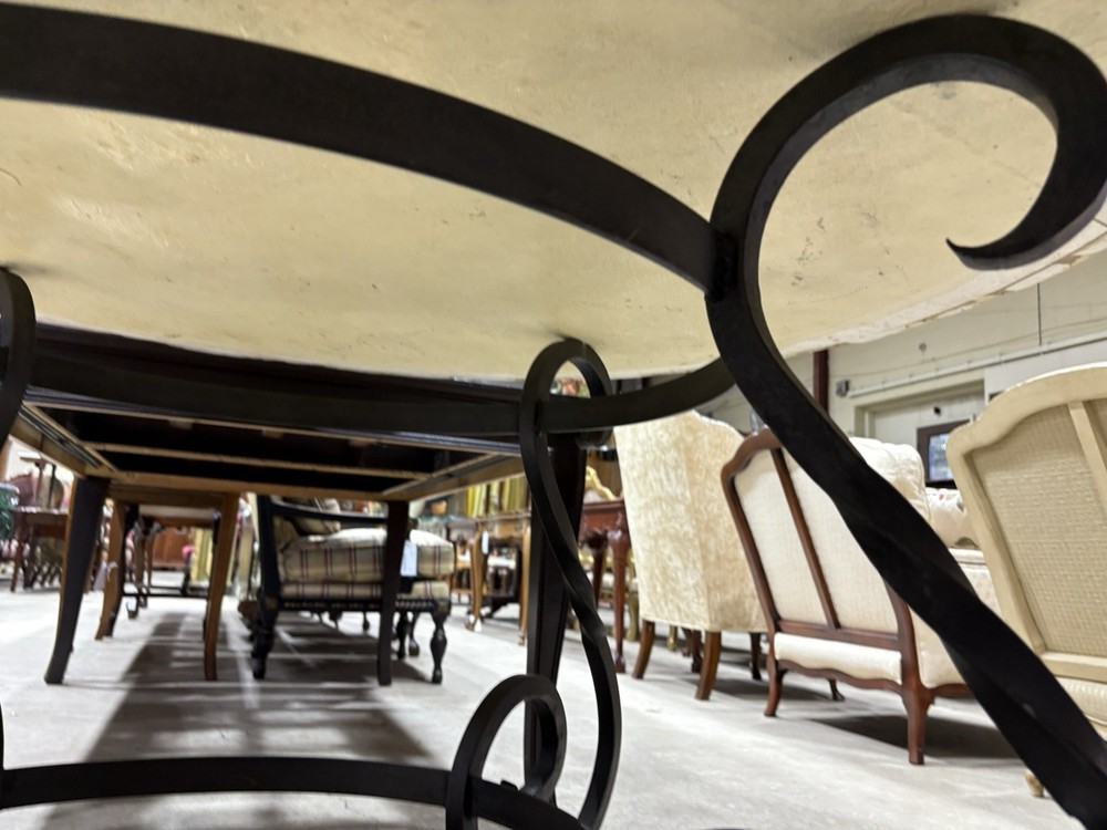 65190 Quality Decorator Cement Top Iron Table Dining Kitchen Table