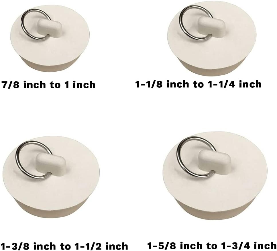 4-PCS BATH TUB DRAIN STOPPERS Bathtub Kitchen Sink Plug Rubber Water Seal Plugs