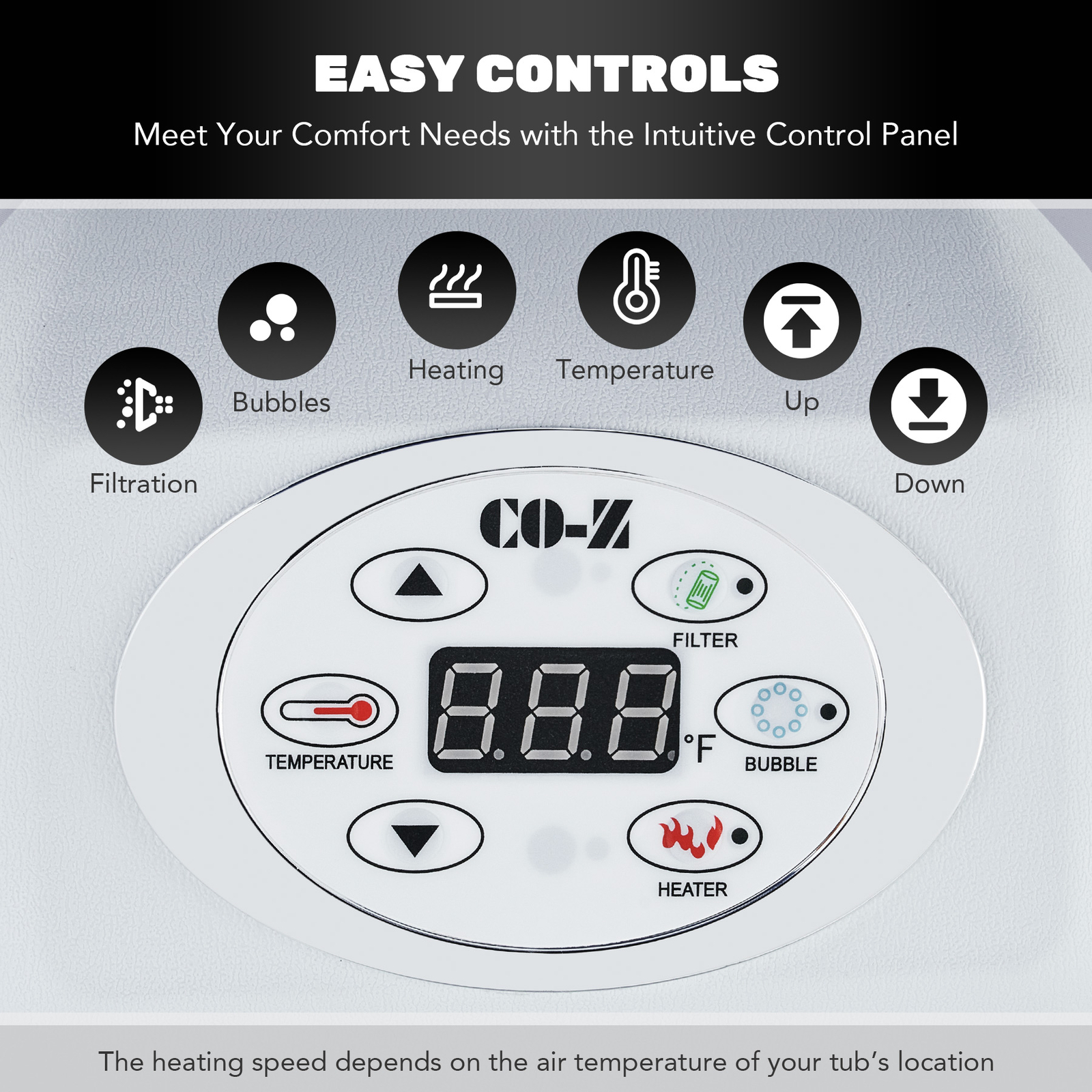 6ft Inflatable Hot Tub Portable Above Ground Pool with 120 Air Jets Heater Teal