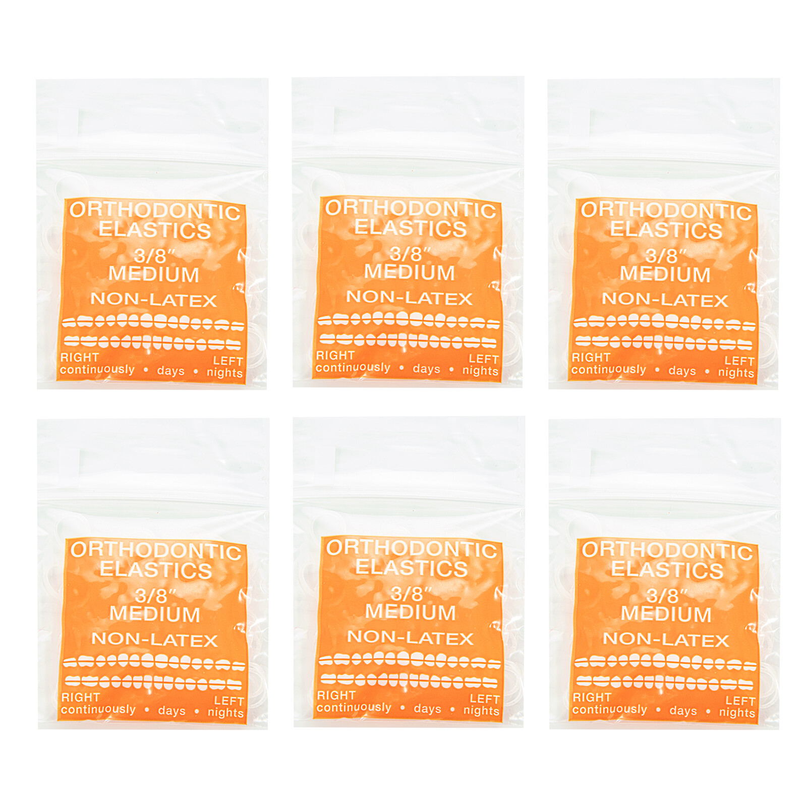 Close Teeth Gaps Orthodontic Intraoral Elastic Bands Latex-Free Made In USA