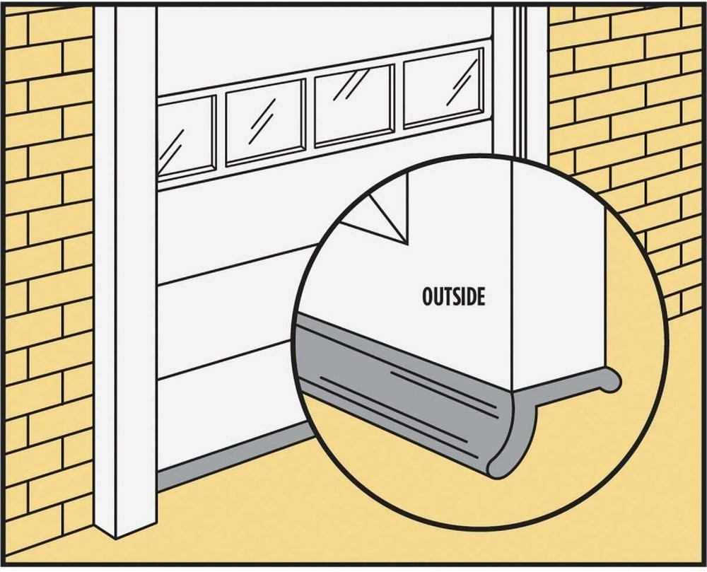 Durable Black Rubber Weather Sealer - 9 ft. Garage Door Insulation Solution