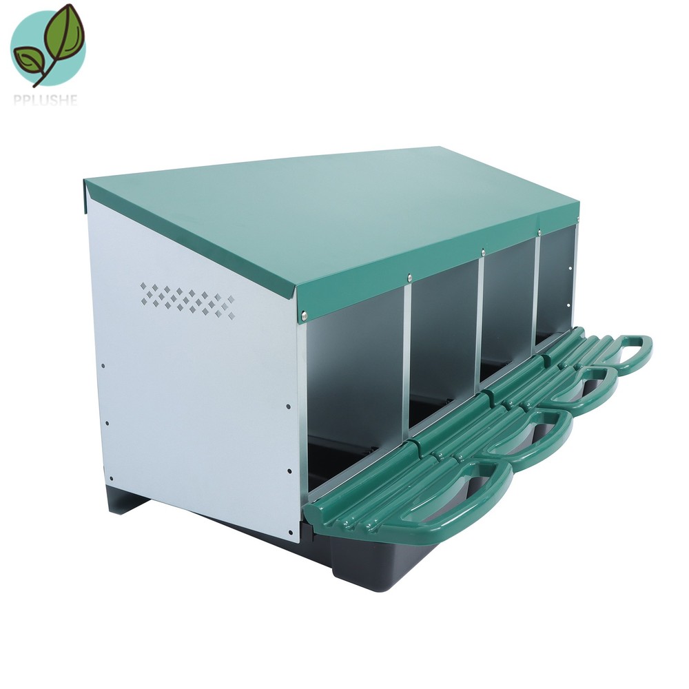 Chicken Nesting Boxes Chicken Egg Laying Box 4 Hole Better Environment W/ Perch