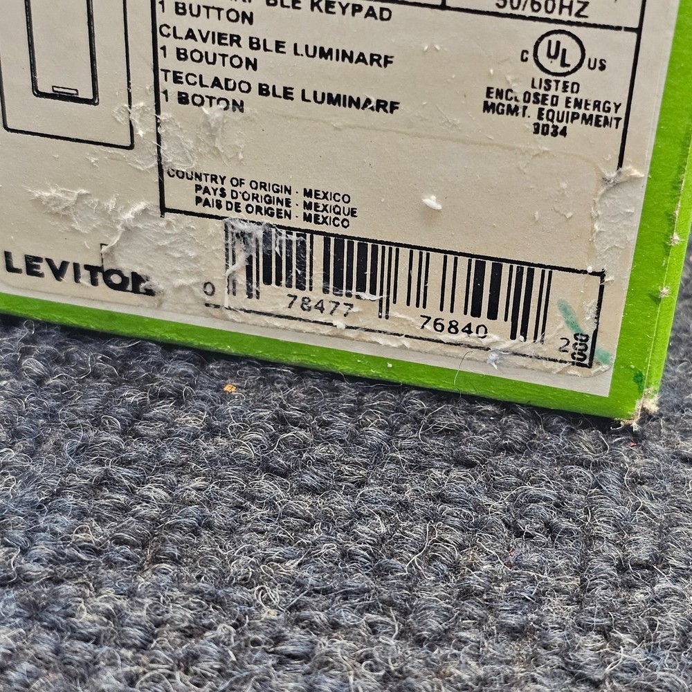 Leviton DLDNK-1W Lumina RF Decora 1Button multi-function BLE Keypad White