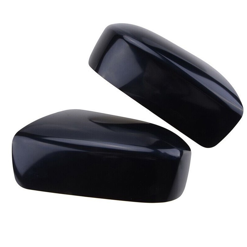 Mirror Cover Gloss Black Replacement Side Mirror Cap 1 Pair ABS Plastic