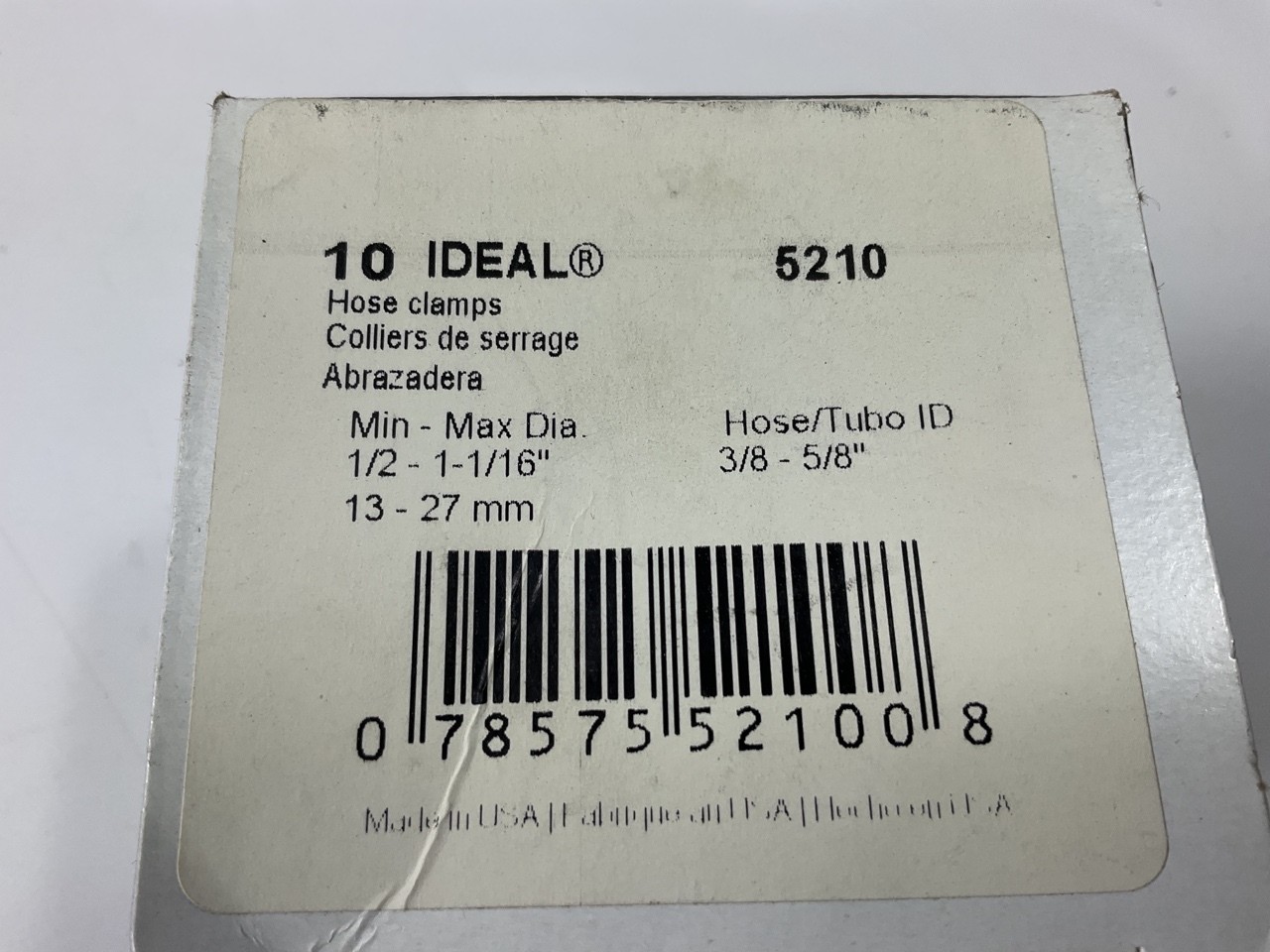(10) Ideal Tridon 5210 Worm Gear Hose Clamp 1/2" Wide, 1/2" To 1-1/8" SAE #10