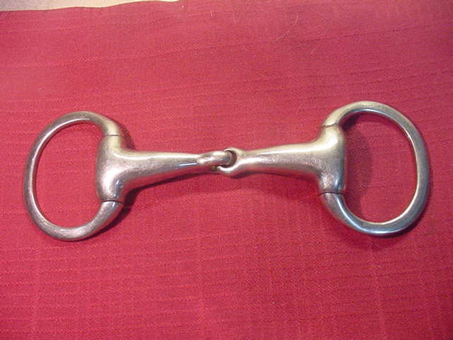 Eldonian Stainless Steel 4.5" Solid Mouth Thick Eggbutt Single Joint Snaffle Bit