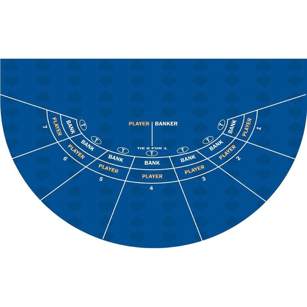 Casino Mini Baccarat Layout Felt - Blue