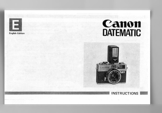 Canon Datematic Camera Instruction Manual Reprint