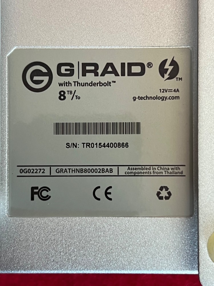 G-Technology G-Raid 8TB - Thunderbolt Hard Drive