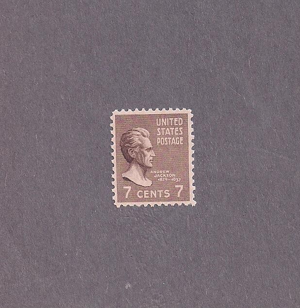 #812 seven cent Jackson mint NHOG