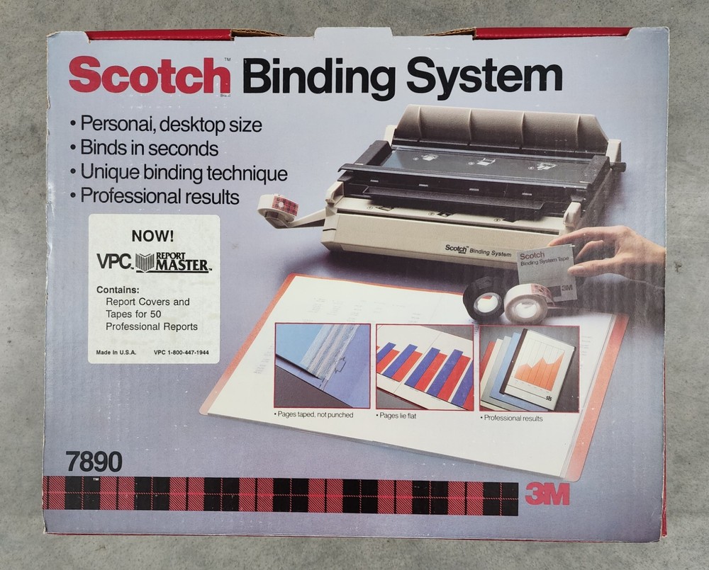 3M Scotch Binding System Model 7890 with Box, Book Binding Making
