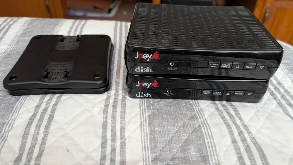 two Dish Network Joey 2.0 Satellite Receiver client+ power adapters &  brackets