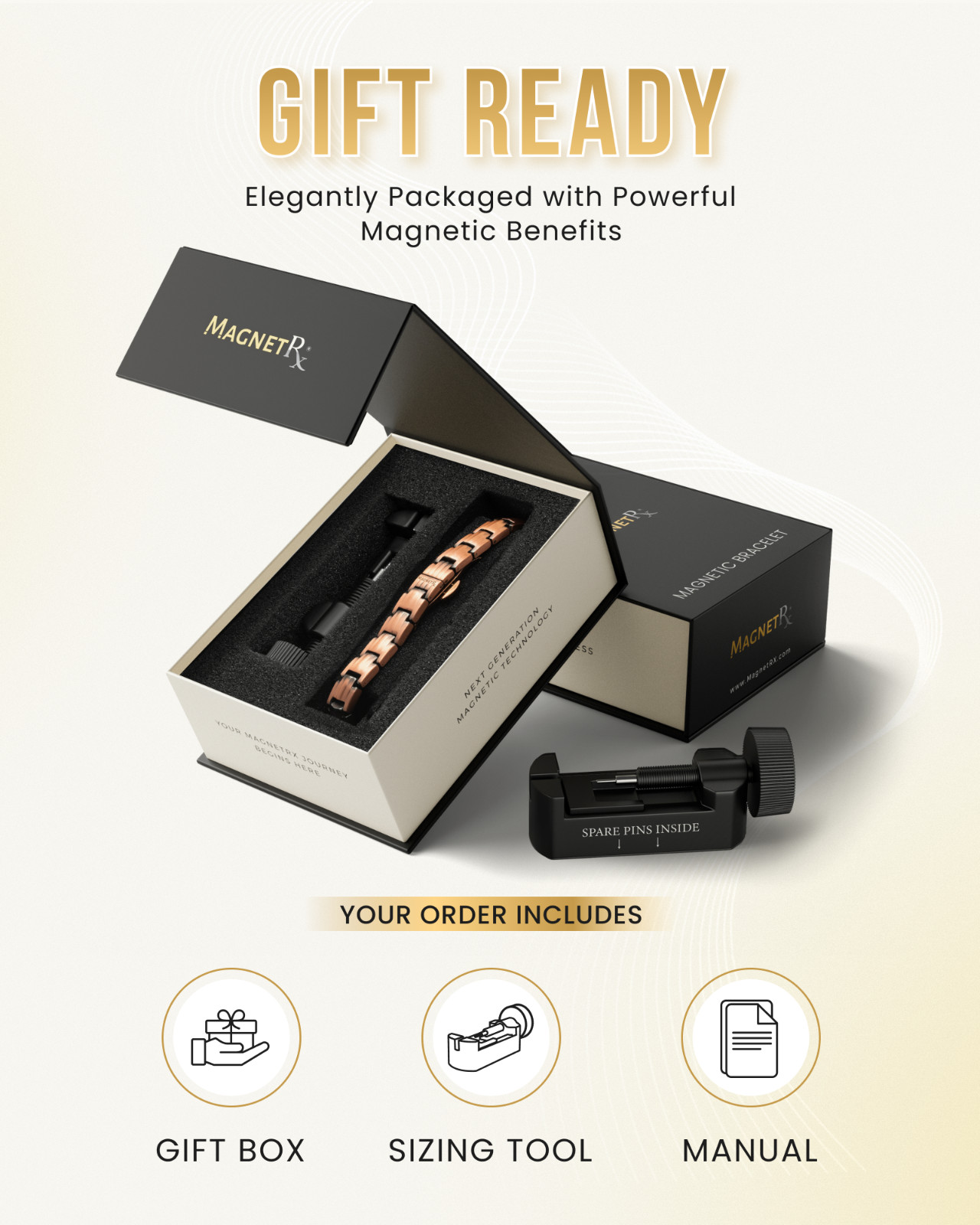 MagnetRX® Magnetic Copper Bracelets for Women Ultra Strength Magnetic Bracelets