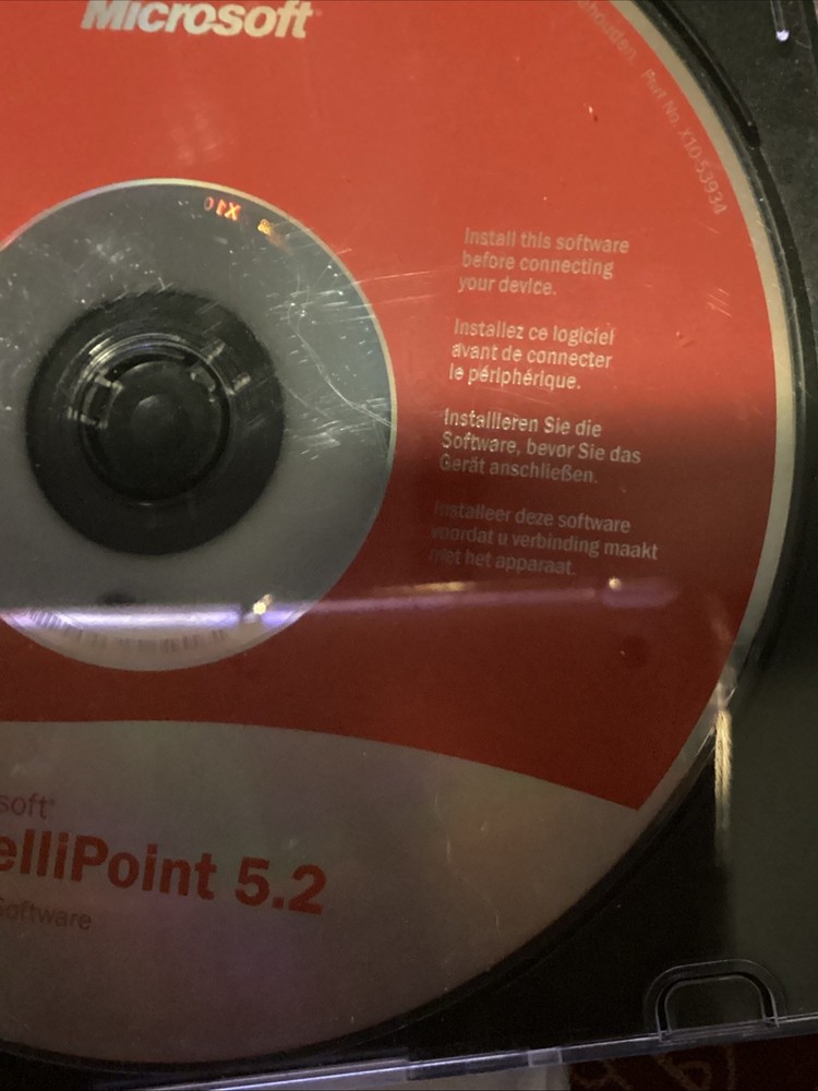 Microsoft IntelliPoint 5.2 Mouse Software Disc