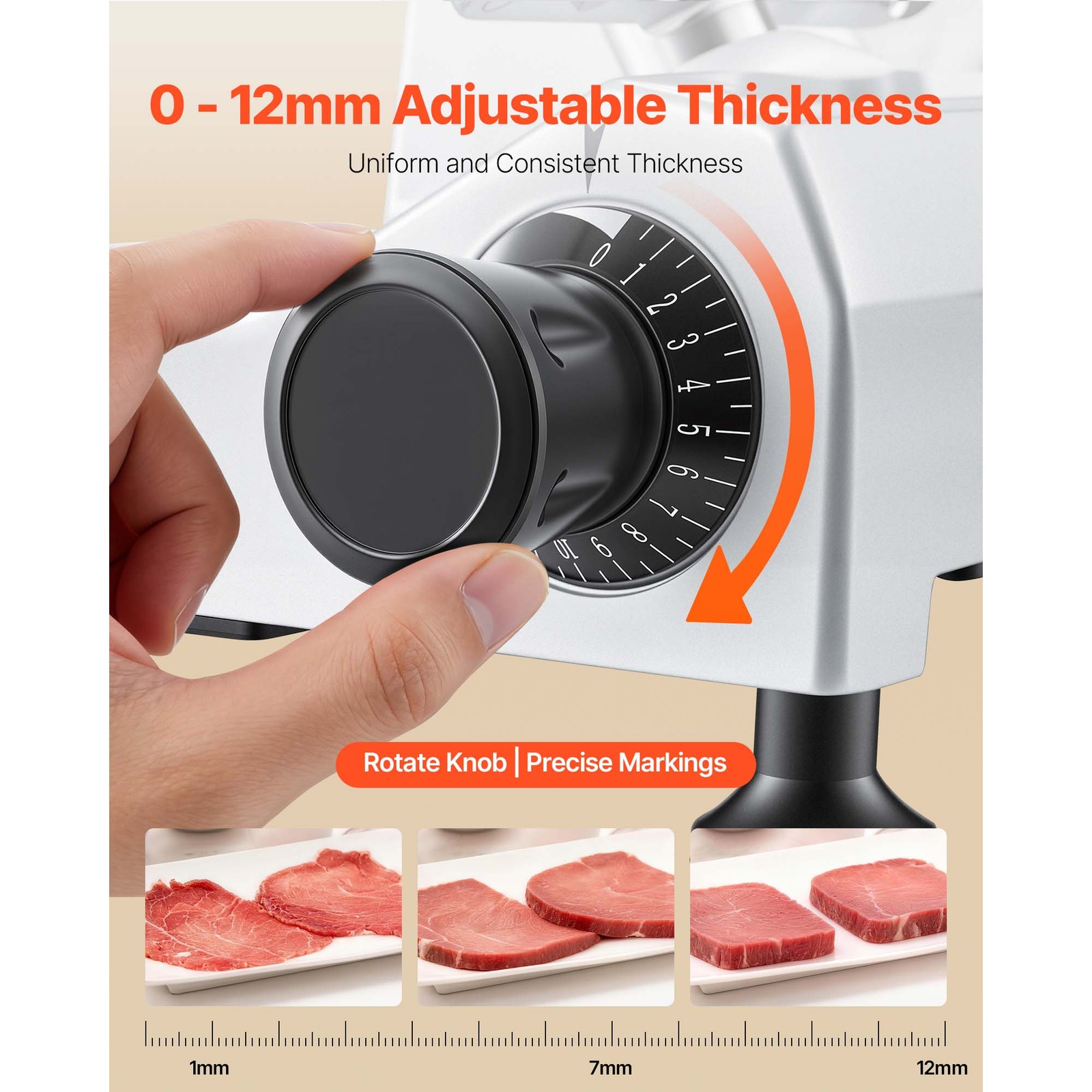 Uimoso Electric 240W Meat Slicer with 10-Inch Blade Commercial Deli Food Cutter