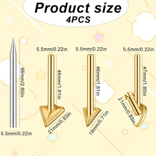 4PCS Copper Plastic Welding Tips Plastic Welder Tips Soldering Iron Tip