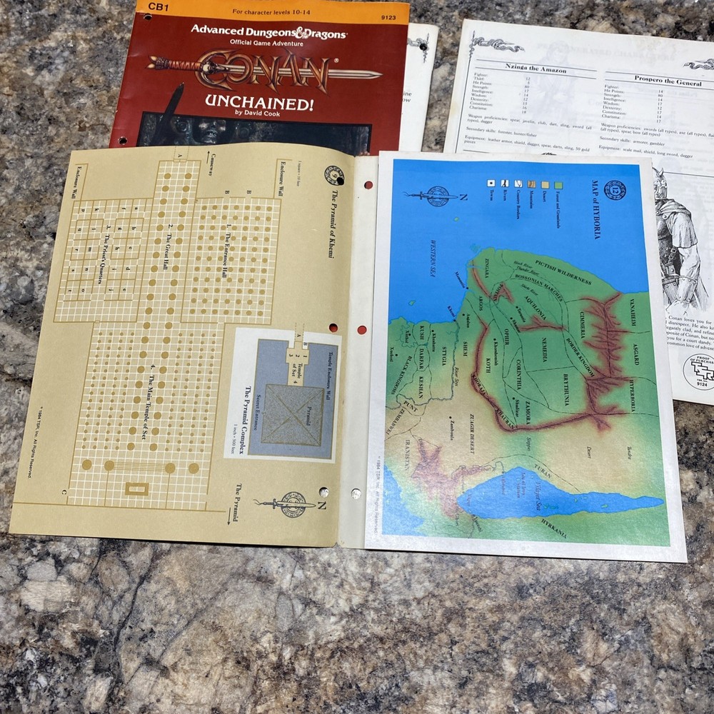 AD&D 1st Edition CB1 CB2 Conan Module Set Complete Unchained! Against Darkness!