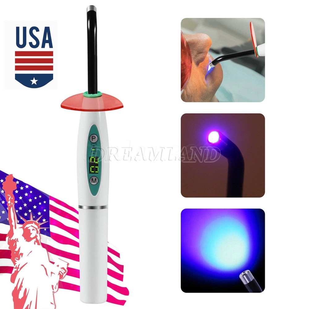 Dental Wireless LED Curing Light Cure Lamp Curing Machine Rechargeable 1500MW