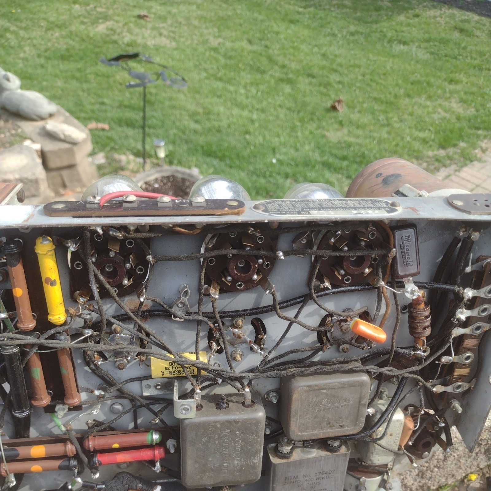 Antique 1931 Crosley Model 54 Cathedral Or Tombstone Radio Chassis. Parts Only