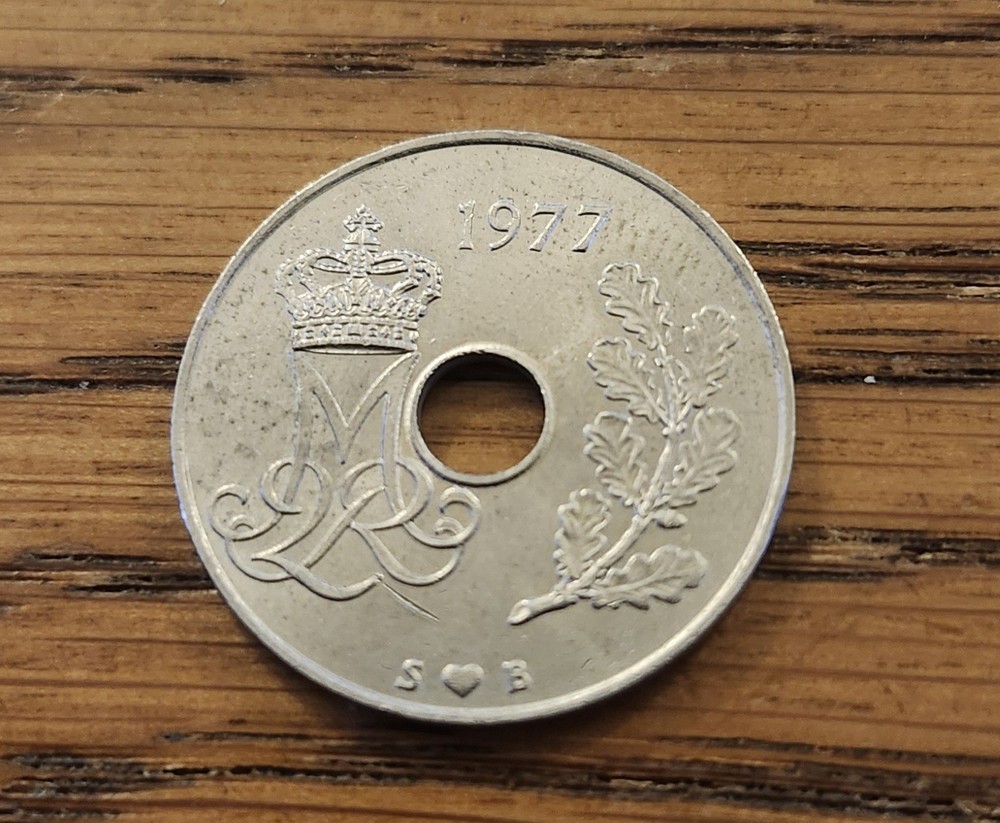 Denmark 1977 25 Ore coin