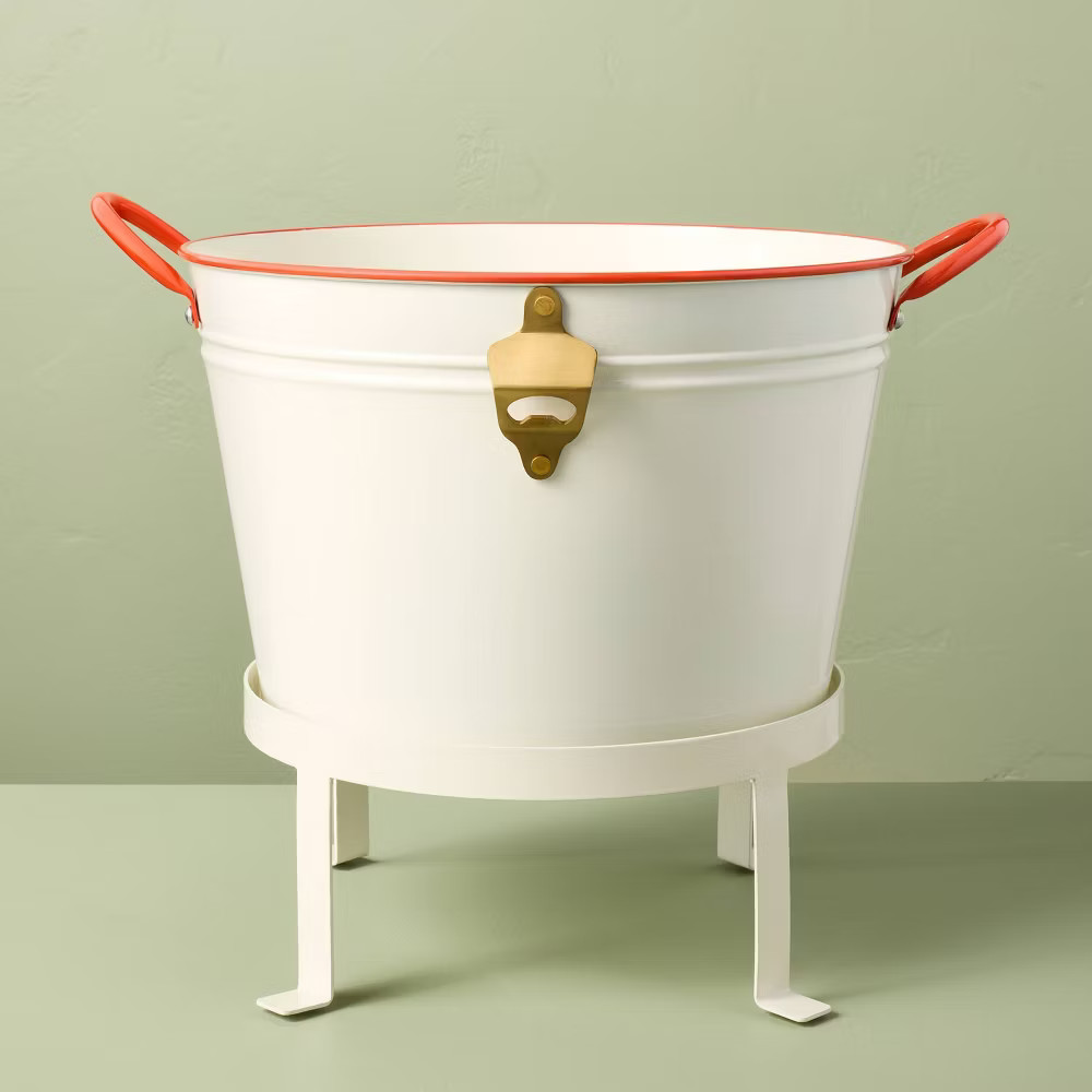 12.9L Beverage Tub Stand Cream - Hearth & Hand with Magnolia