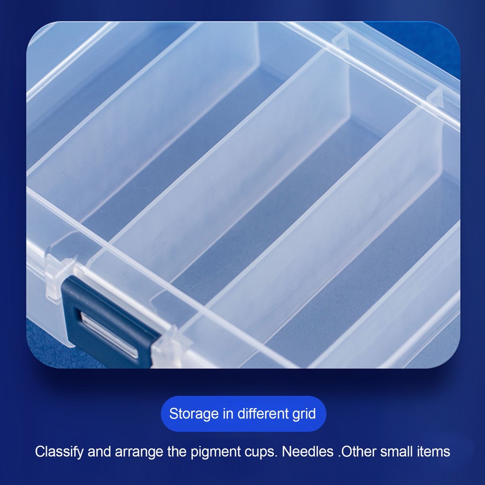 5 Grids Organizer Box Clear Visible Plastic Compartment Box Case