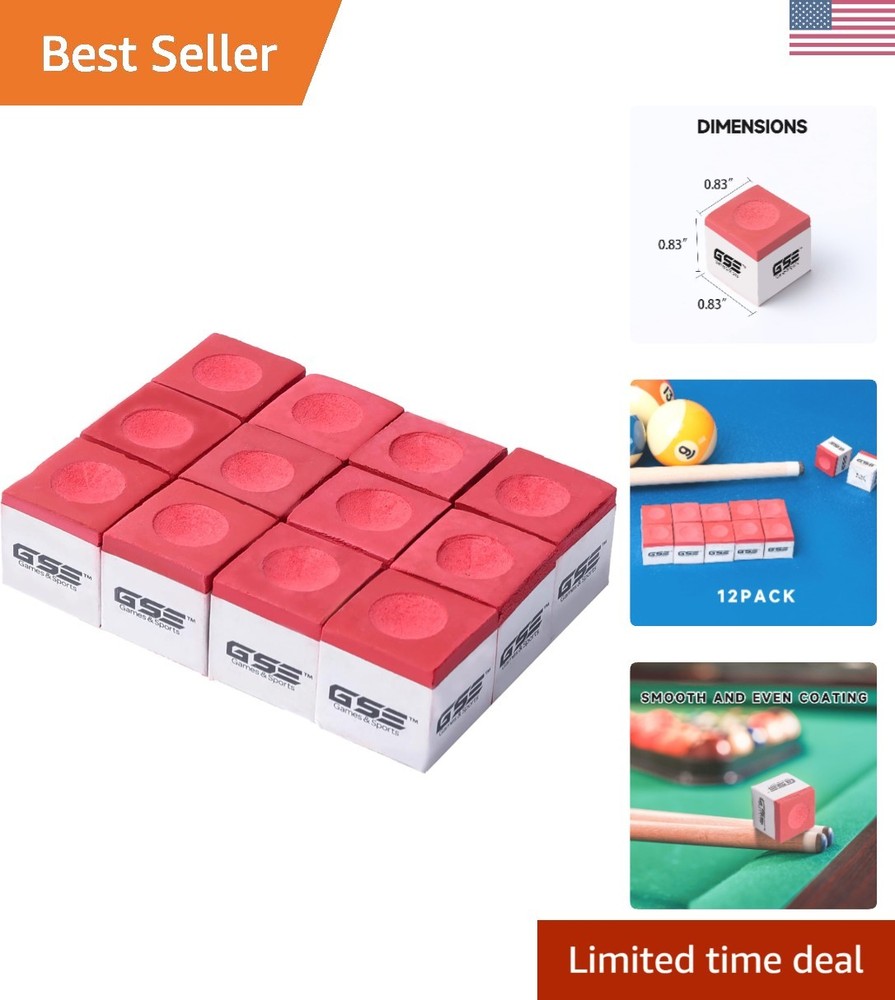 Essential 12-Pack Billiard Chalks - Professional Performance and Easy Storage