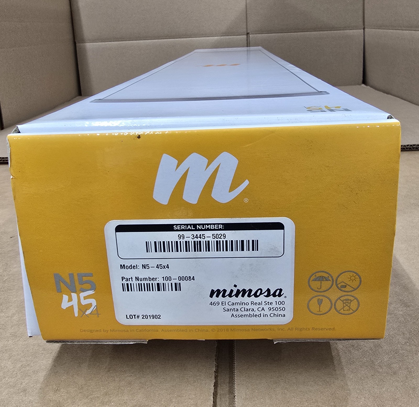 New Mimosa N5-45x4 Sector Antenna 4-Port 4.9–6.4GHz 19dBi Gain # 100-00084