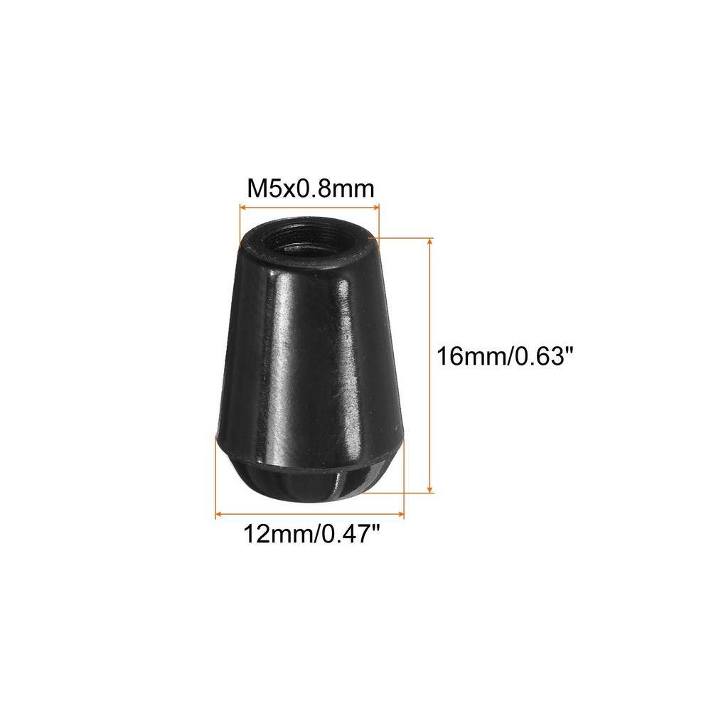 M5x16mm Female Threaded Hand Knobs Tapered Insert Handles for Mechanical, 4Pcs