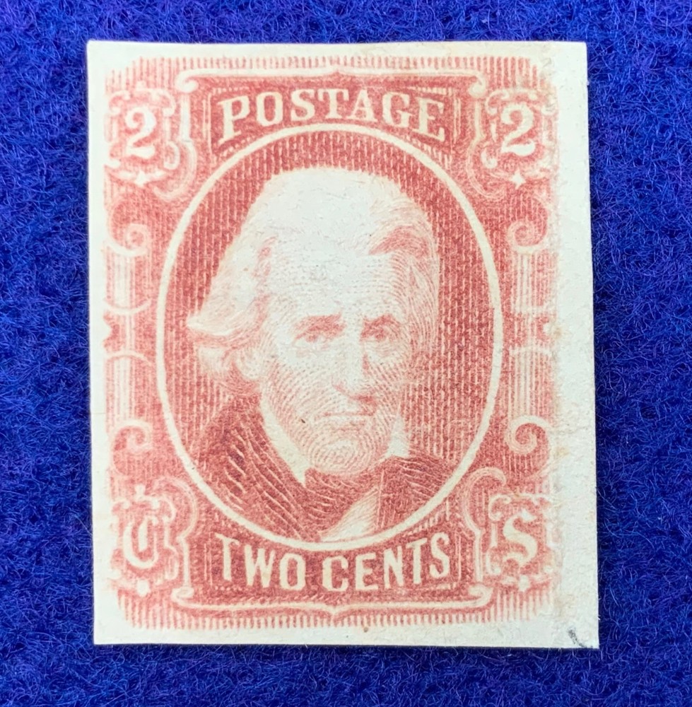 1863 Confederate States of America Stamp #8 Mint Hinged Original Gum