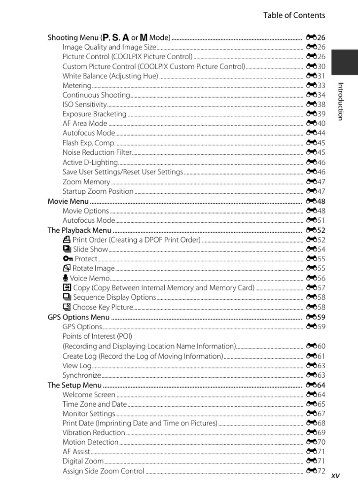 Nikon CoolPix P520 — User Reference Manual — 1/2 Size, 5.5" x 8.5" Small Compact