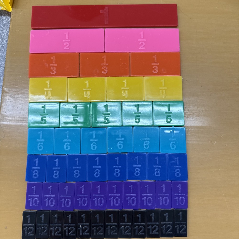 Rainbow Fraction Tiles Set of 51 Math Manipulative Learning Tool Homeschool