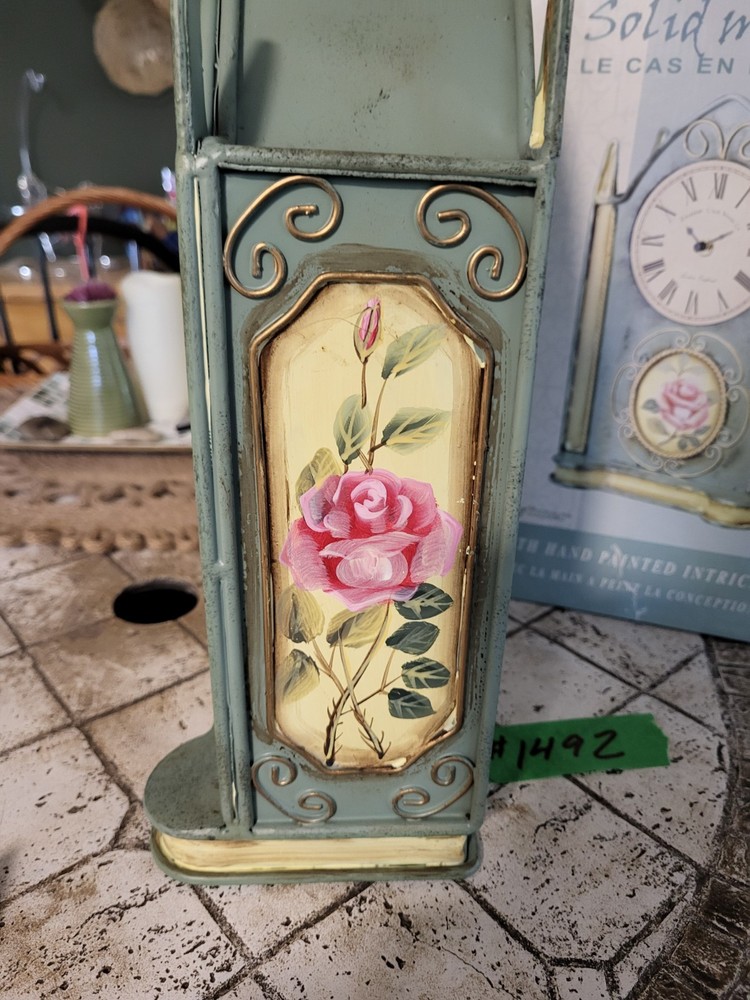 Vintage 80s Solid Metal Case Clock Skytimer Edinburgh Clock Works Batt...