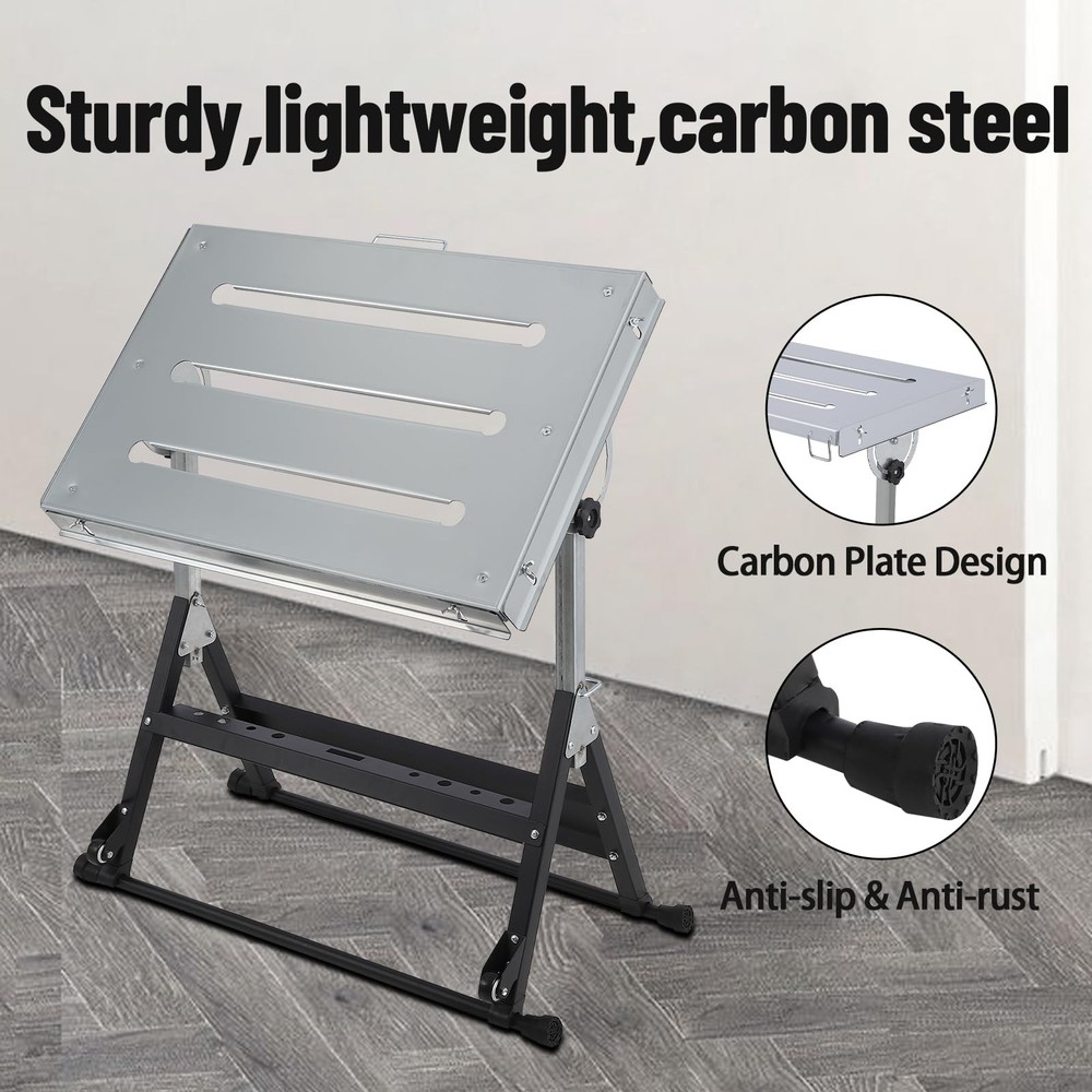 3 SIZES Steel Workbench Top Portable Welding Table W/Adjustable Angle & Height