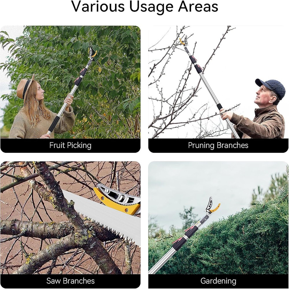 4.6-10ft Extendable Tree Pruner，Cut and Hold Pruning Trimmer